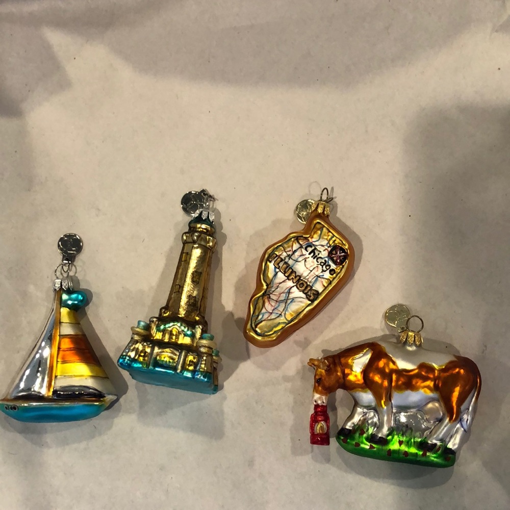 Chicago Themed set of 4 ornaments Department 56